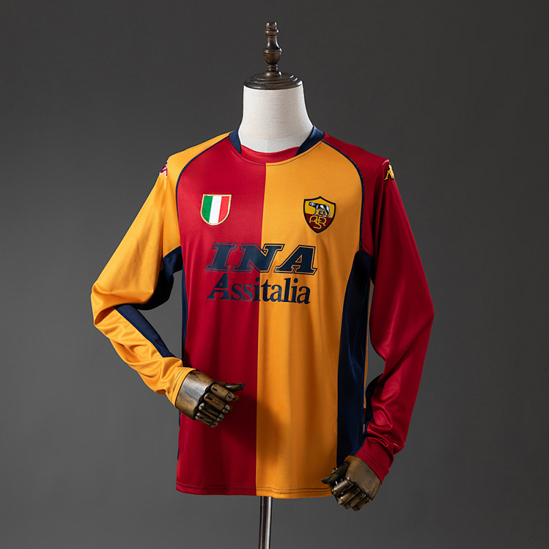 Roma 01-02 Champion Edition Long Sleeve Retro Jersey S-XXL